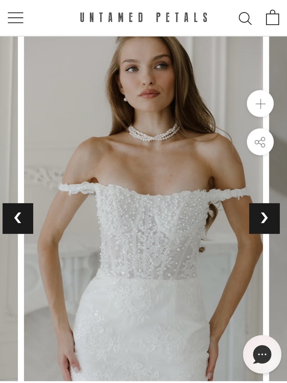 White Off-Shoulder Beaded Lace Dress - Picture 1 of 3